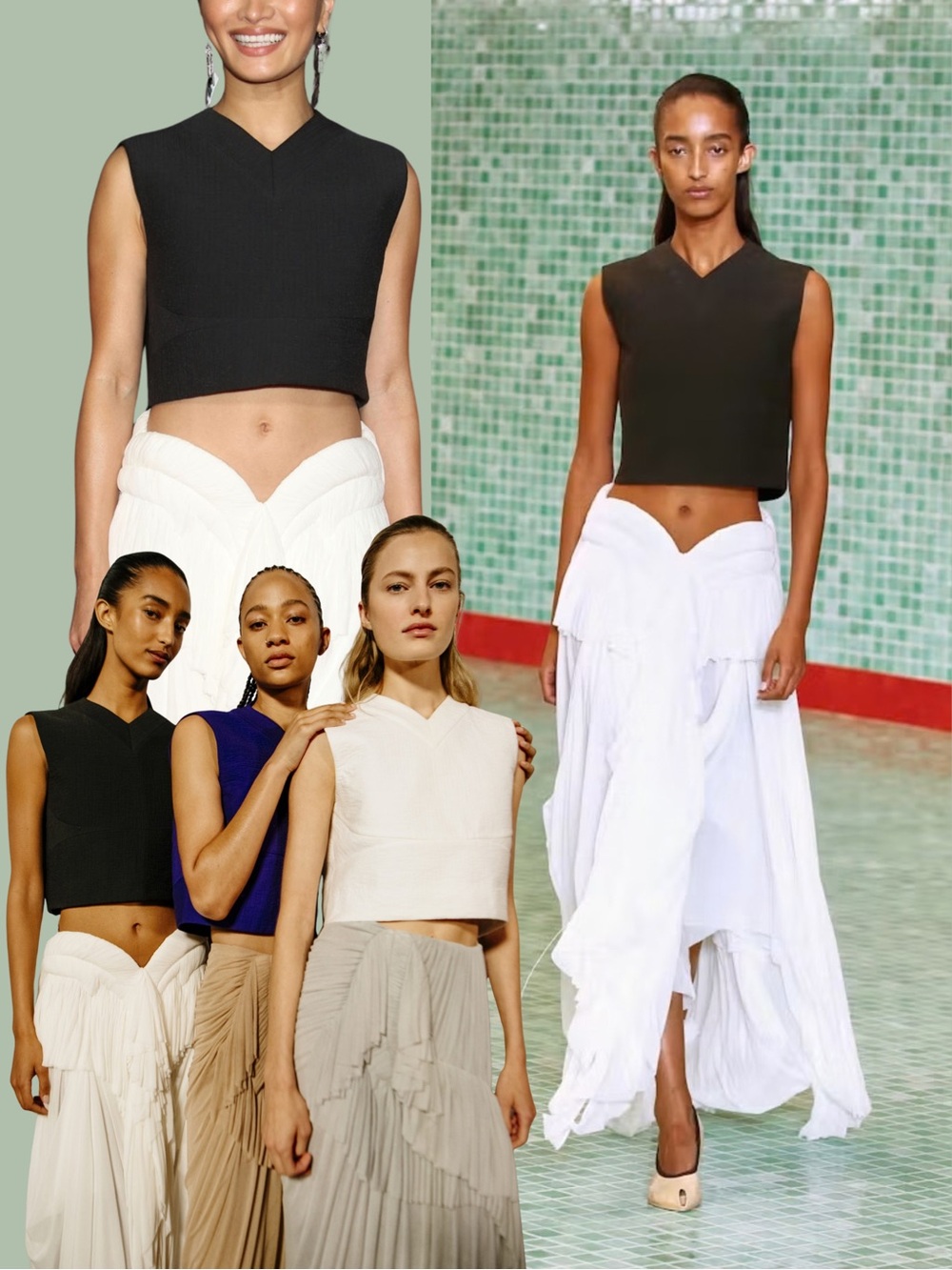 Tory Burch Spring/Summer 2025 Runway Black Crop Top Size 4